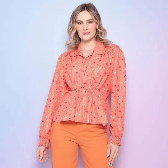 Camisa Com Estampa -  Coral - ZINCO