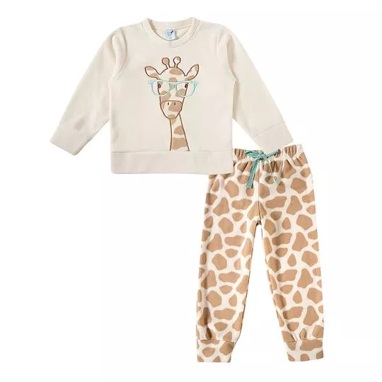 Pijama Animal Print -  Off White & Bege - Tip Top