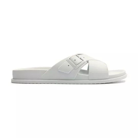 Slide Com Fivela -  Branco - My Shoes