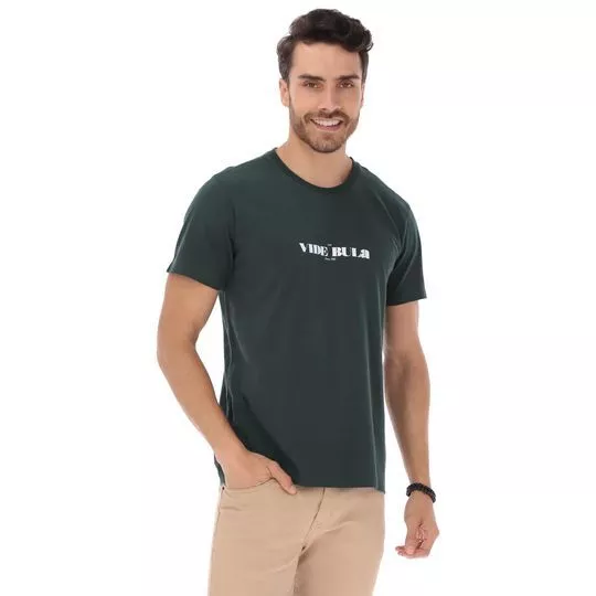 Camiseta Vide Bula -  Verde Escuro & Branca - Vide Bula