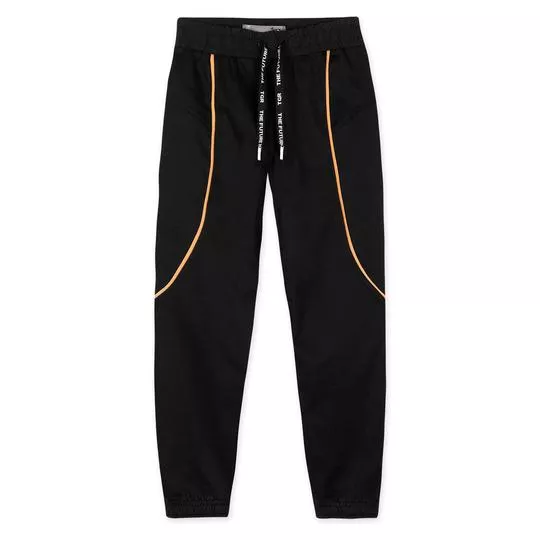 Calça Jogger Com Recortes - Preta & Amarela - LILICA RIPILICA & TIGOR