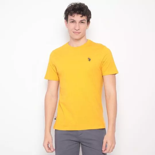 Camiseta Com Bordado - Amarela - U.S. Polo Assn