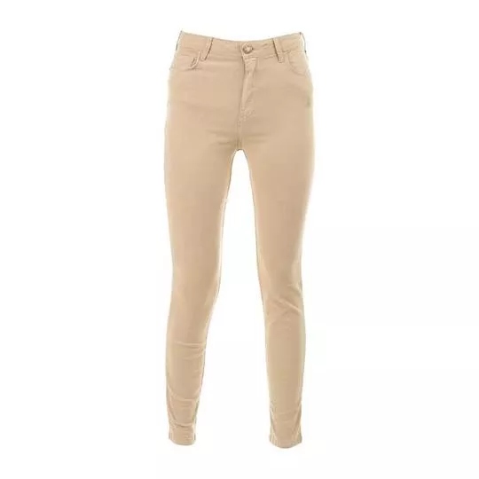 Calça Skinny Com Bolsos -  Bege - Triton