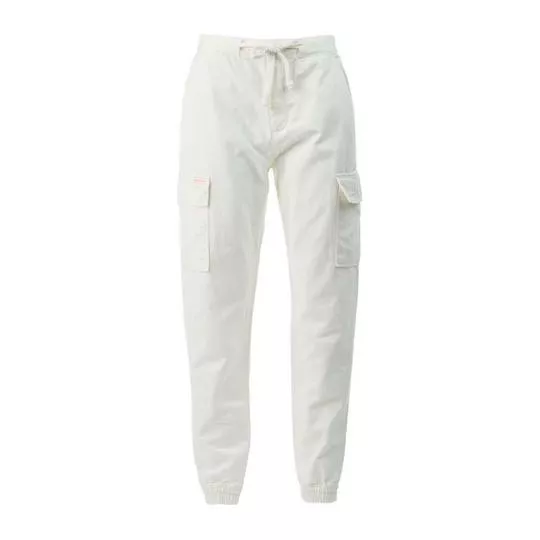 Calça Jogger Em Sarja -  Off White - Triton