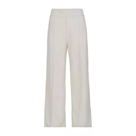 Calça Pantalona Pregas -  Bege - Triton