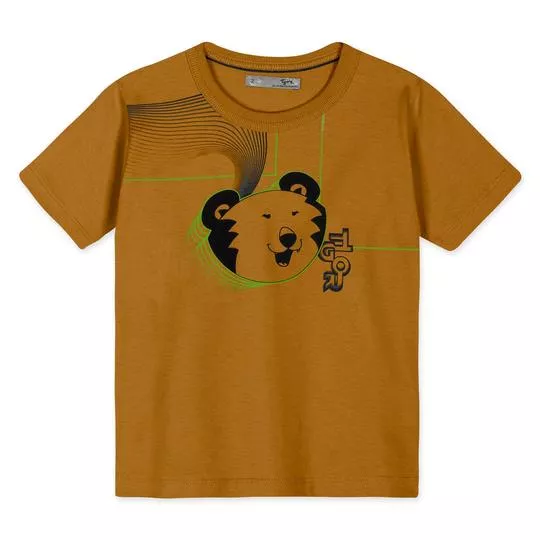 Camiseta Tigor® -  Bege Escuro & Preta - LILICA RIPILICA & TIGOR