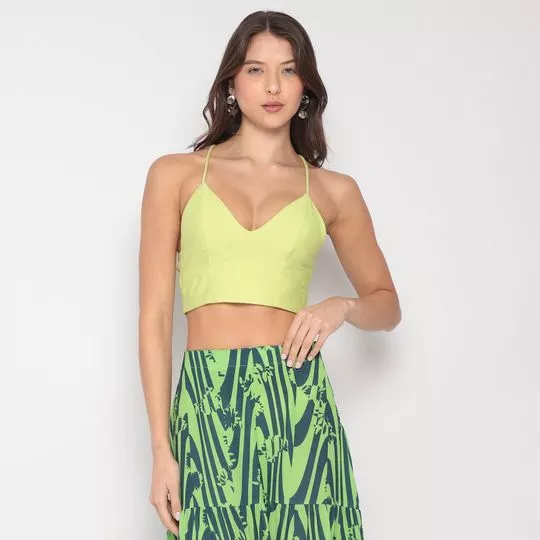 Cropped Com Recortes -  Verde Limão - ZINCO