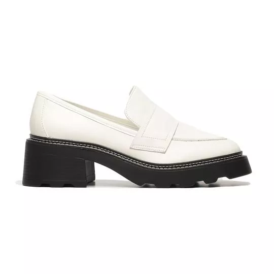 Loafer Com Recortes -  Branco & Preto -  Salto: 5cm - Carrano