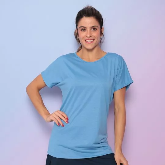 Camiseta Alongada -  Azul - Verbo Fitness