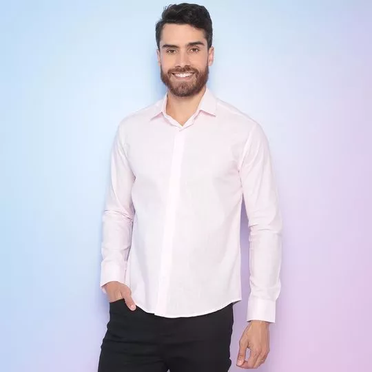 Camisa Regular Fit Lisa -  Rosa Claro - AD