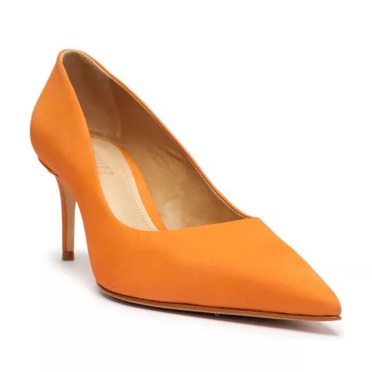 Scarpin Em Couro -  Laranja -  Salto: 7cm - Schutz