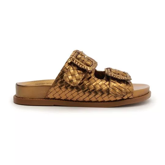 Birken Metalizada Em Couro -  Bronze - Schutz