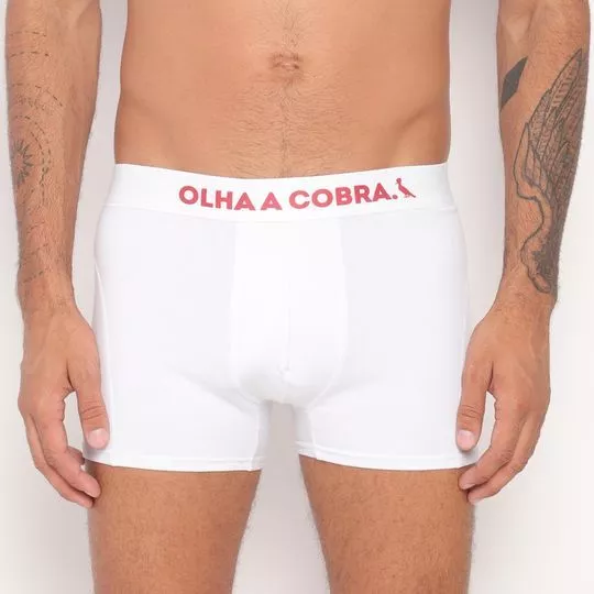 Cueca olha a cobra -  Branca & Bordô - Reserva