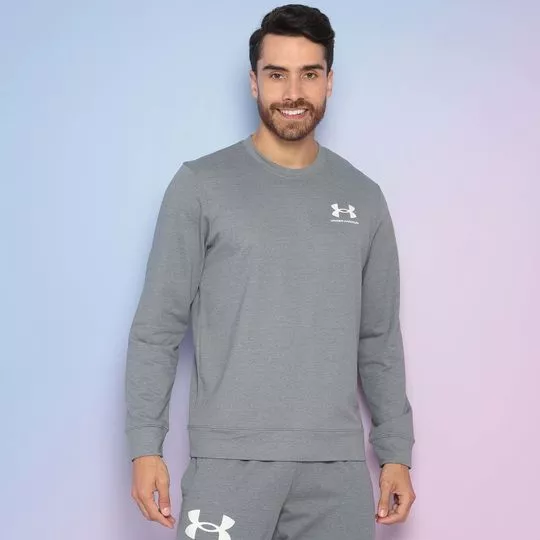 Blusão Em Moletinho -  Cinza & Off White - Under Armour