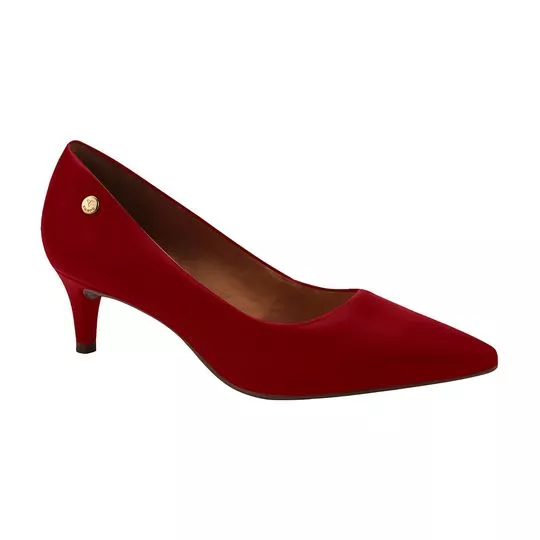 Scarpin Com Tag - Vermelho Escuro - Salto: 5,5cm - VIA UNO