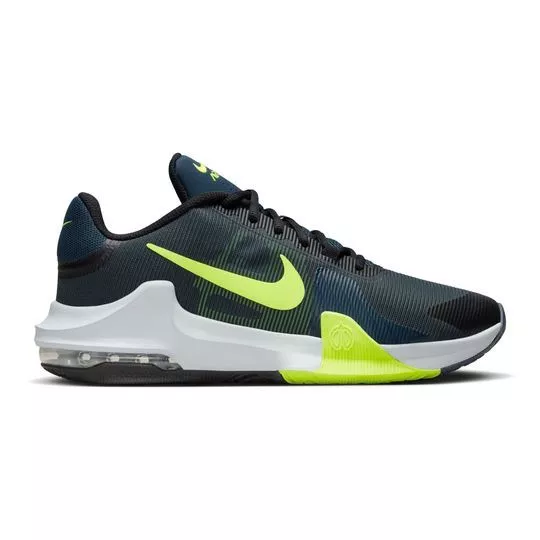 Tênis Nike® Air Max Impact 4 - Azul Marinho & Verde Limão - Nike