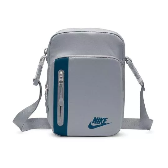 Bolsa Nike Elemental Premium Crossbody -   Cinza Claro & Azul Turquesa - Nike