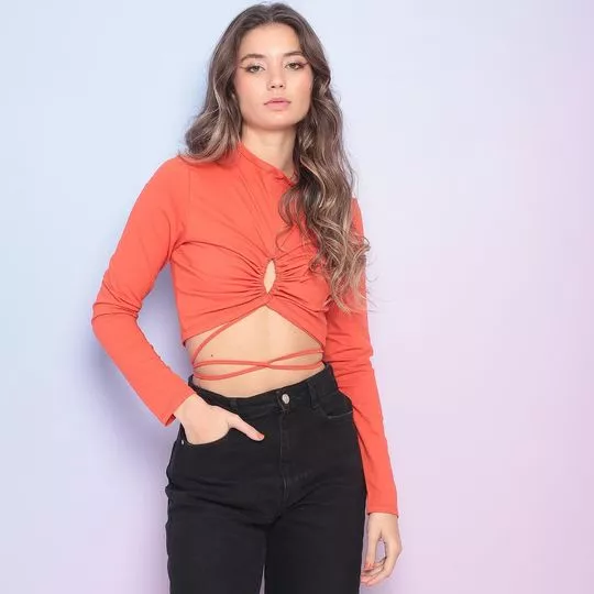 Cropped Com Transpasse -  Laranja - Triton