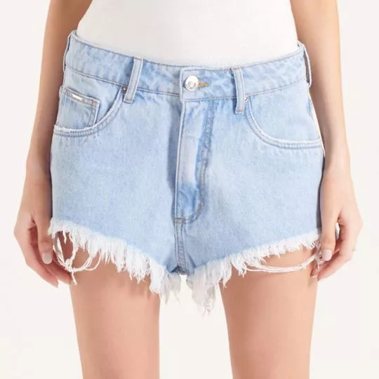 Short Jeans Com Pedrarias - Azul Claro - My Favorite Things