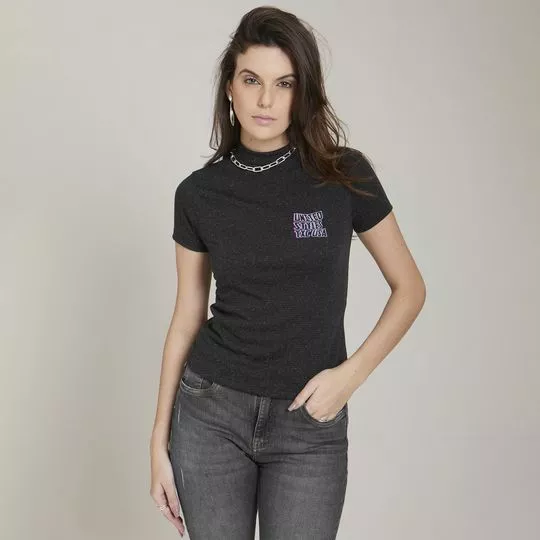 Blusa Em Mescla -  Preta & Rosa - TXC BRAND