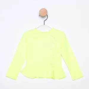 Blusa Com Babado<BR> - Amarelo Neon<BR> - Mon Sucré