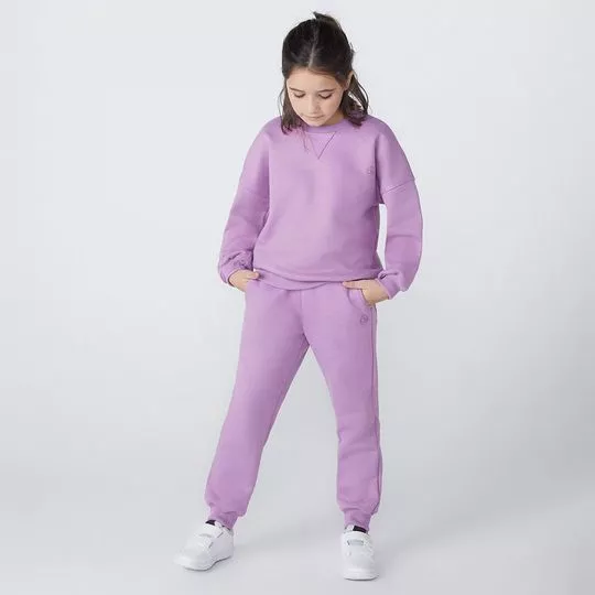 Calça Jogger Com Bolsos - Roxa - Hering Kids