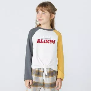 Blusa Bloom<BR> -  Branca & Amarela<BR> - Hering Kids