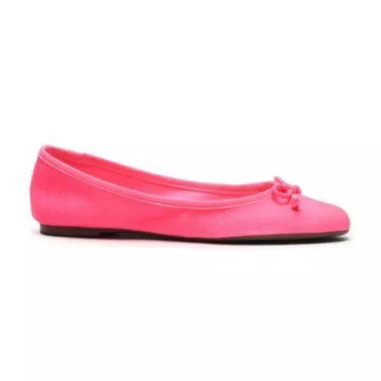 Sapatilha Em Couro Acamurçado -  Pink - Schutz