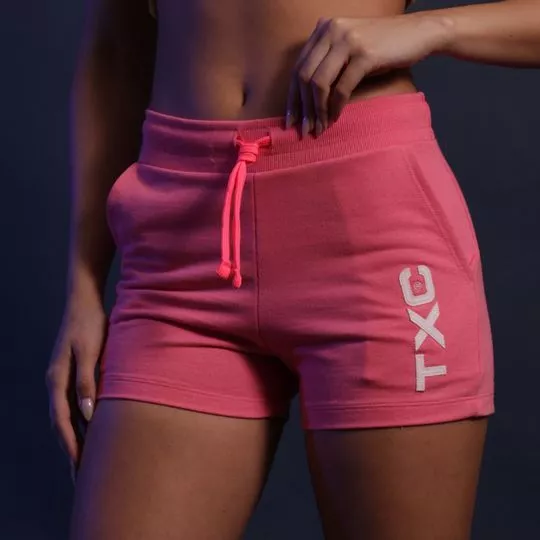 Short Em Moletom -  Rosa & Branco - TXC BRAND