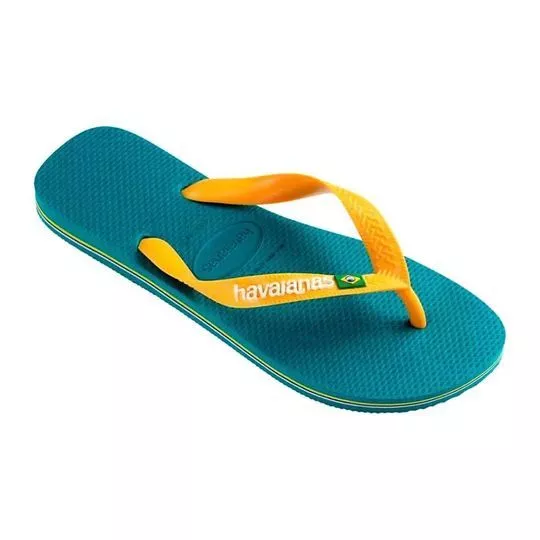 Chinelo Havaianas Brasil Logo -  Verde Escuro & Amarelo - Havaianas