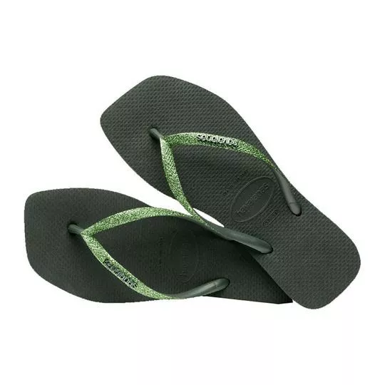 Chinelo Havaianas Slim Square -  Verde Escuro & Verde - Havaianas