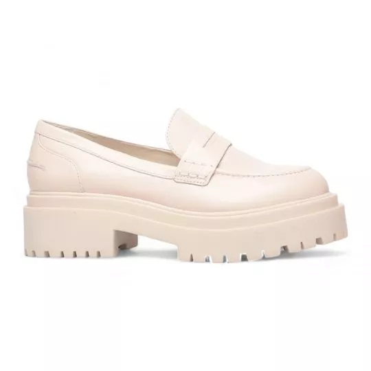 Loafer Meia Pata Tratorado -  Off White - Carrano