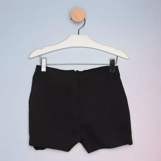 Short Com Pregas -  Preto - Vanilla Cream