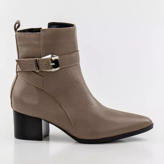 Bota Com Fivela -  Taupe - Morena Rosa