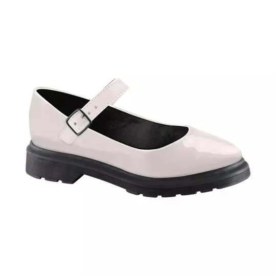 Sapato Envernizado -  Off White -  Salto: 11cm - VIA UNO