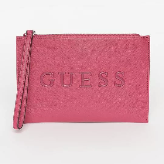 Clutch Guess® -  Rosa Escuro -  15x22,5x1cm - Guess