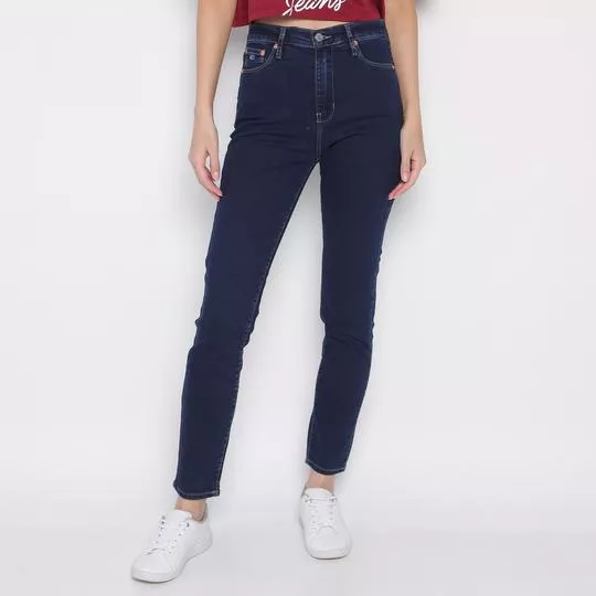 Calça Jeans Skinny Com Recortes -   Azul Marinho - Tommy Hilfiger