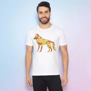 Camiseta Lobo<BR> -  Branca & Laranja<BR> - Acostamento