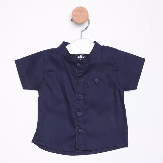 Camisa Com Pespontos - Azul Marinho - Tip Top