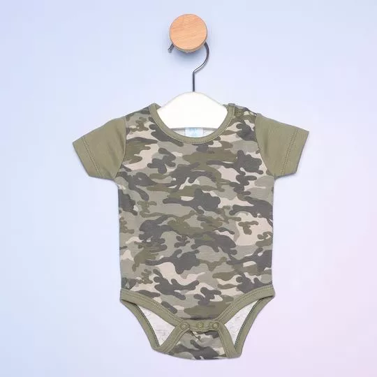 Body Camuflado - Verde Militar & Marrom - Tip Top