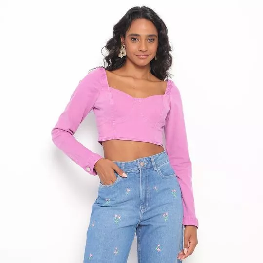 Cropped Com Recortes - Lilás - LEZ A LEZ