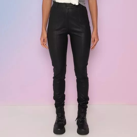 Calça Skinny Com Recortes - Preta - TNG