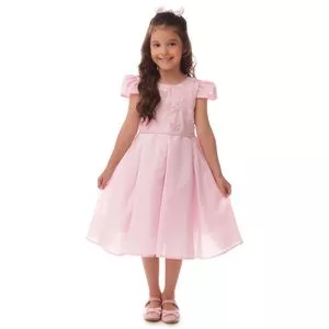 Vestido Com Aplicações<BR>- Rosa Claro<BR>- Cattai