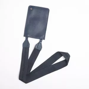 Porta-Celular Em Couro<BR>- Azul Marinho<BR>- 18x12xcm