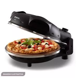 Forno de Pizza Elétrico<br /> - Preto<br /> - 220V<br /> - 1200W