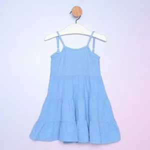 Vestido Com Babados<BR> - Azul<BR> - Hering Kids