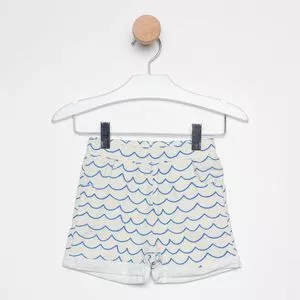 Short Ondinhas<BR>- Off White & Azul Escuro<BR>- Hering Kids