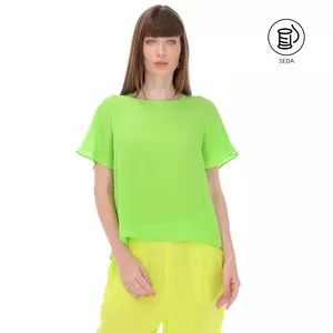 Blusa Em Seda<BR>- Verde Claro<BR>- Animale