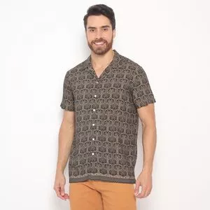 Camisa Abstrata<BR>- Marrom Escuro & Marrom Claro<BR>- Reserva