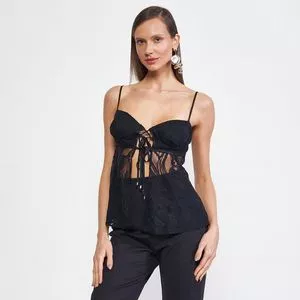 Blusa Em Renda<br /> - Preto<BR>- Colcci